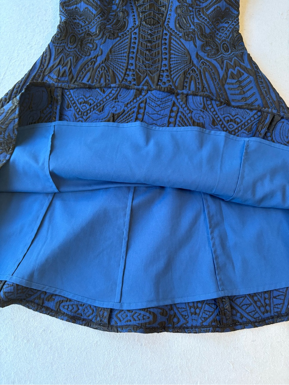 BCBG MaxAzria Black & Blue Hannelli Fit And Flare Sleeveless Dress Sz 4 - Picture 6 of 10